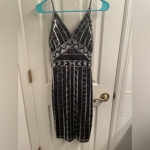 Express Sequins Tank Dress Black & Silver Gatsby Inspired Sequins Dress